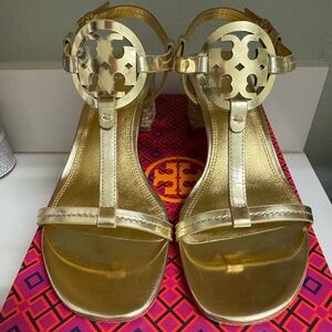 Tory Burch Miller 65 Espadrille Sandal- Mirror Metallic